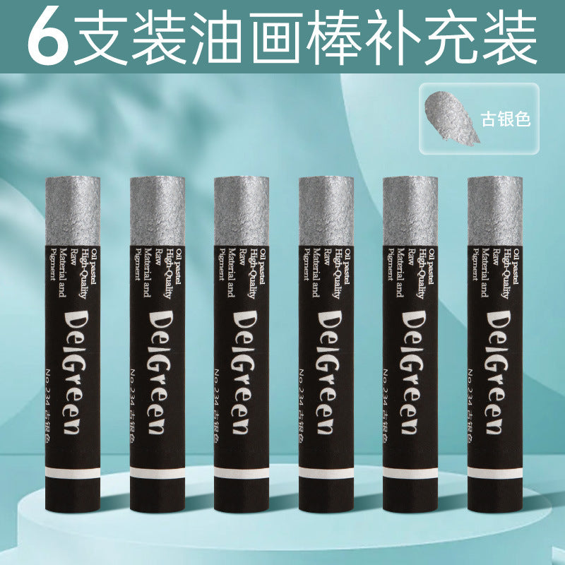 Dankelin heavy color oil painting stick soft single oily black white children's painting supplement color crayons