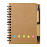 Kraft Paper Spiral Notebook with Customizable Sticky Notes, Self-Adhesive Tear-Off Memo Pads, Customizable Sticky Notes