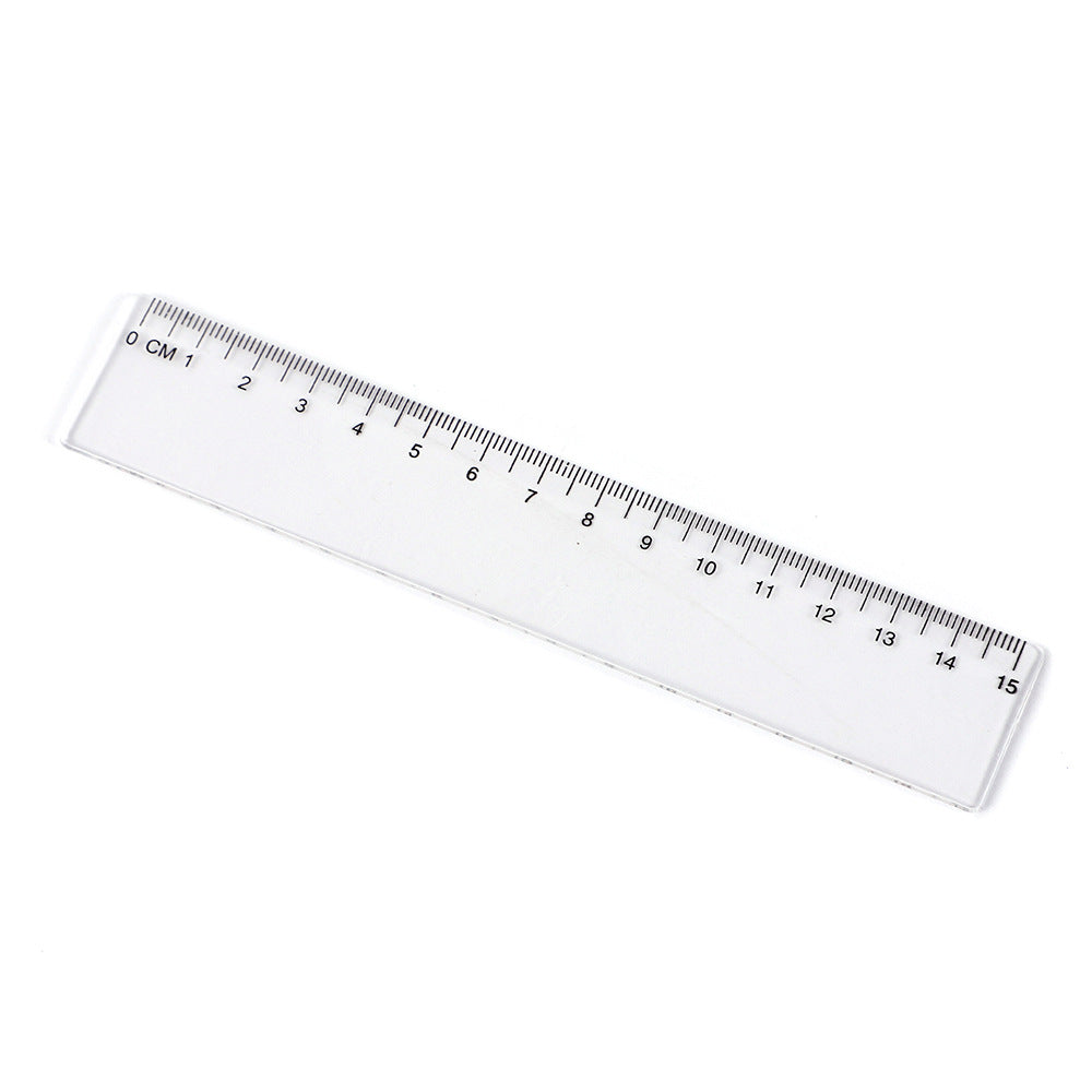 Amazon's Popular Dual-Scale Ruler Stationery 15/20/30cm Transparent Plastic Ruler for Elementary School Students Wholesale Customization