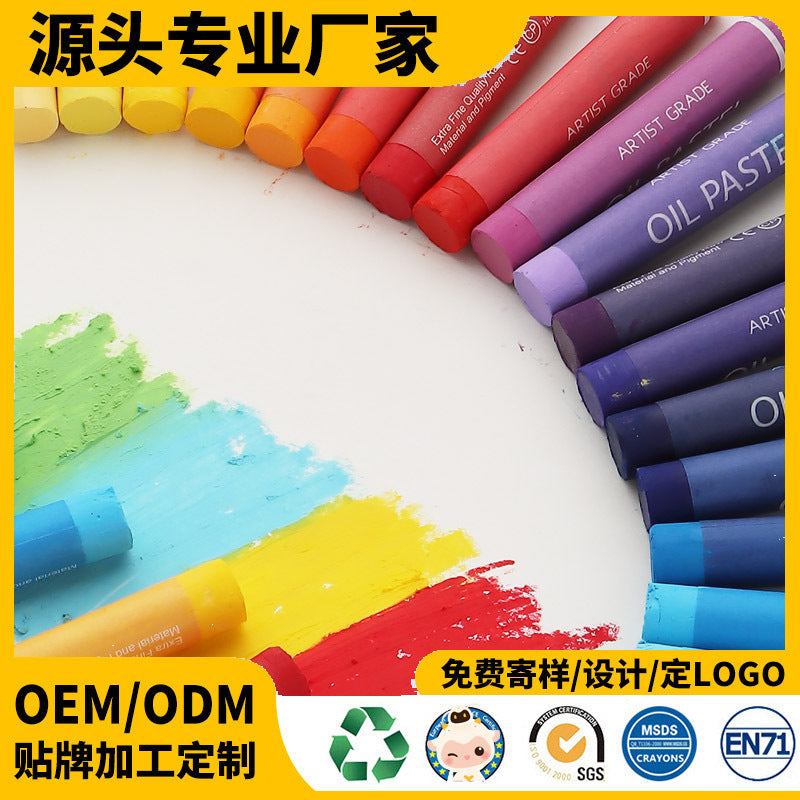Factory wholesale art supplies soft color supplement heavy color oil painting stick kindergarten painting graffiti crayon colorful stick 12