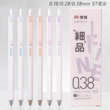 Master the Use of Ultra-Fine Retractable Gel Pens with 0.18mm High-Quality Black Ink, 0.28mm Student Pens, and 0.38mm Pens with Smooth Writing on Display Stands