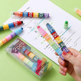 Timeout Solid Highlighter Cute Creative Multi-Color Pen Retro Graffiti Pen 12-Color Splicing Key Line Marking Pen