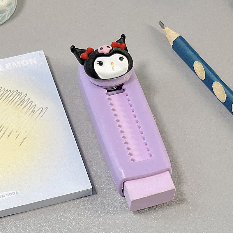 Cartoon Cute Push-Pull Retractable Eraser for Students, Clean Debris, Ultra-Clean, New Durable School Supplies, Easy to Erase