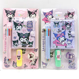 Hot-Selling Demon Slayer Girl Group Mini Ballpoint Pen Journal Set Creative Highlighter and Washi Tape Combo Stationery Set