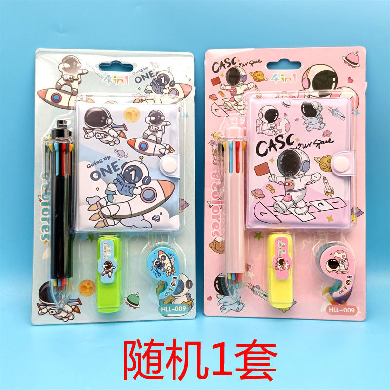 Hot-Selling Demon Slayer Girl Group Mini Ballpoint Pen Journal Set Creative Highlighter and Washi Tape Combo Stationery Set