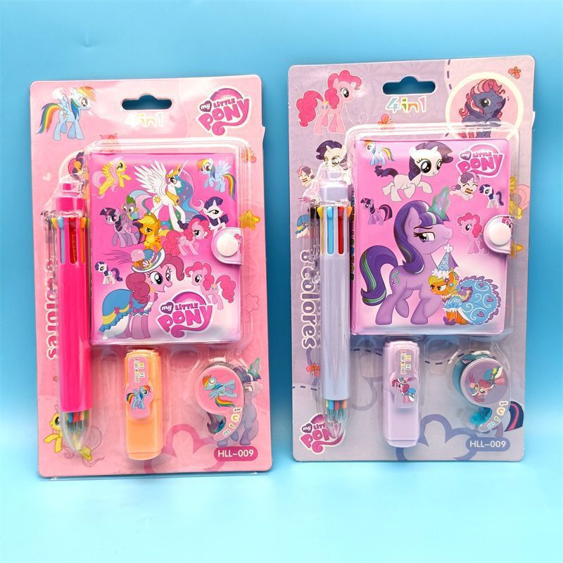 Hot-Selling Demon Slayer Girl Group Mini Ballpoint Pen Journal Set Creative Highlighter and Washi Tape Combo Stationery Set