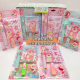Hot-Selling Demon Slayer Girl Group Mini Ballpoint Pen Journal Set Creative Highlighter and Washi Tape Combo Stationery Set