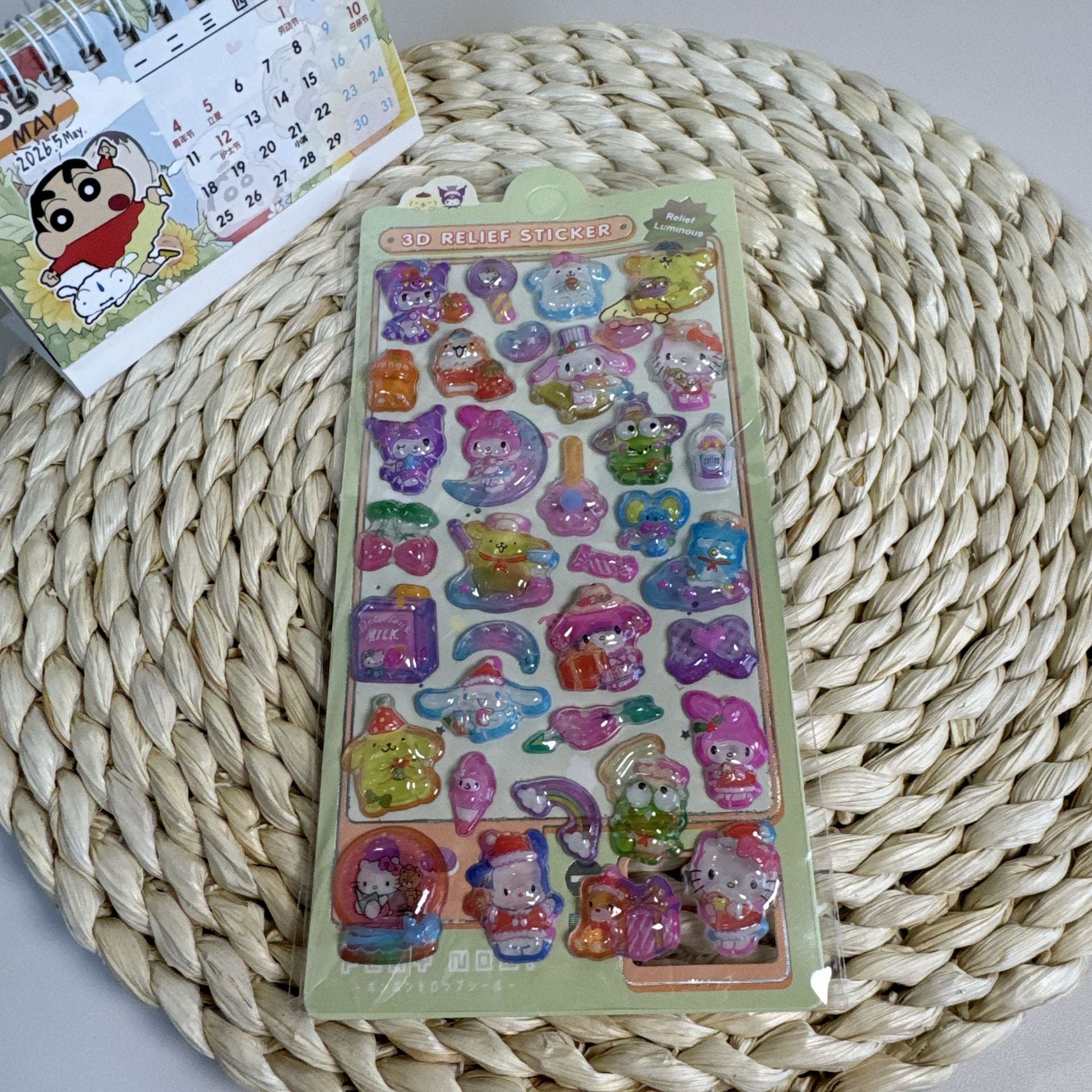 3D Stereo Embossed Luminous Stickers for Girls and Kidsren's Handbags DIY Decorations Small Patterns Cartoon Cute and Fun