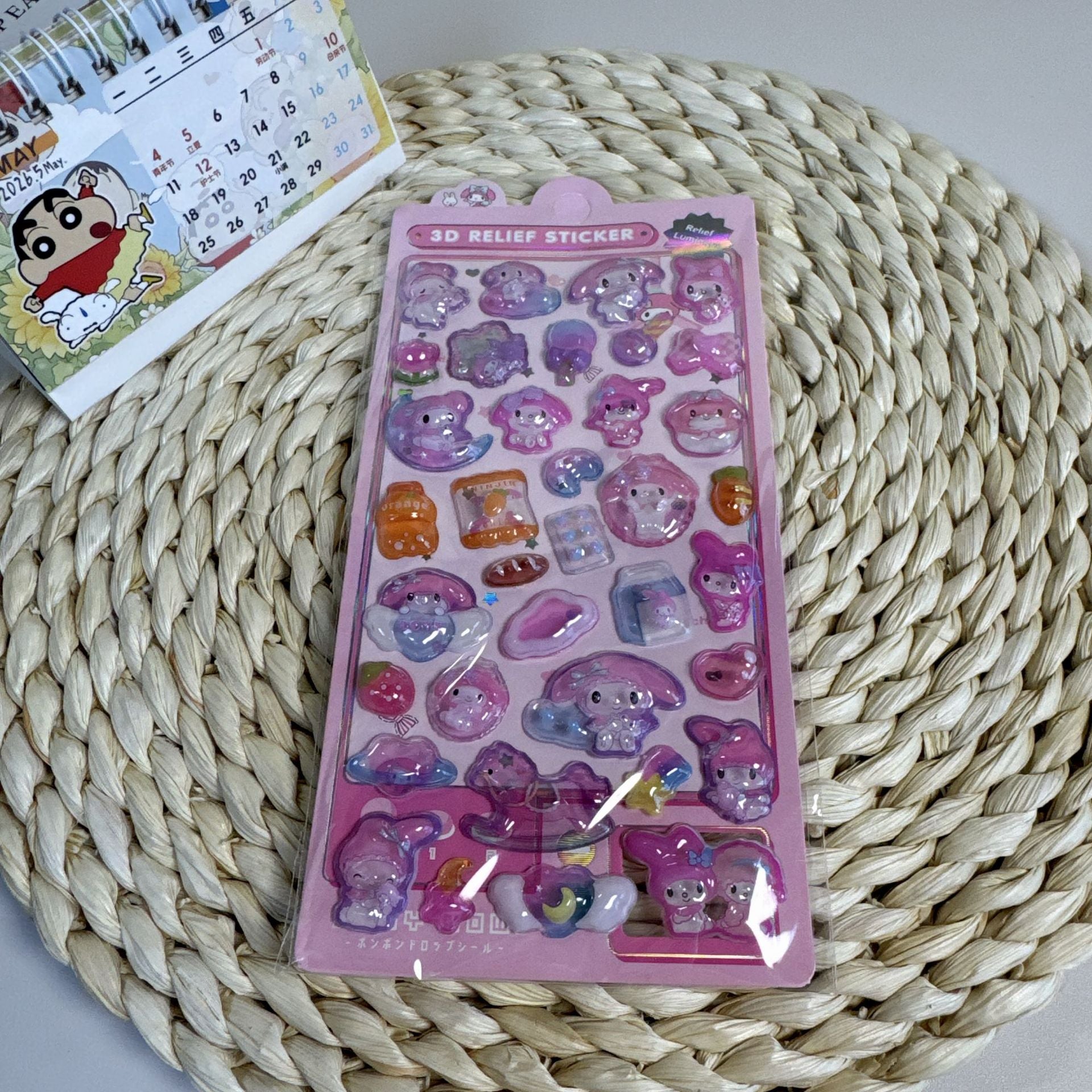 3D Stereo Embossed Luminous Stickers for Girls and Kidsren's Handbags DIY Decorations Small Patterns Cartoon Cute and Fun
