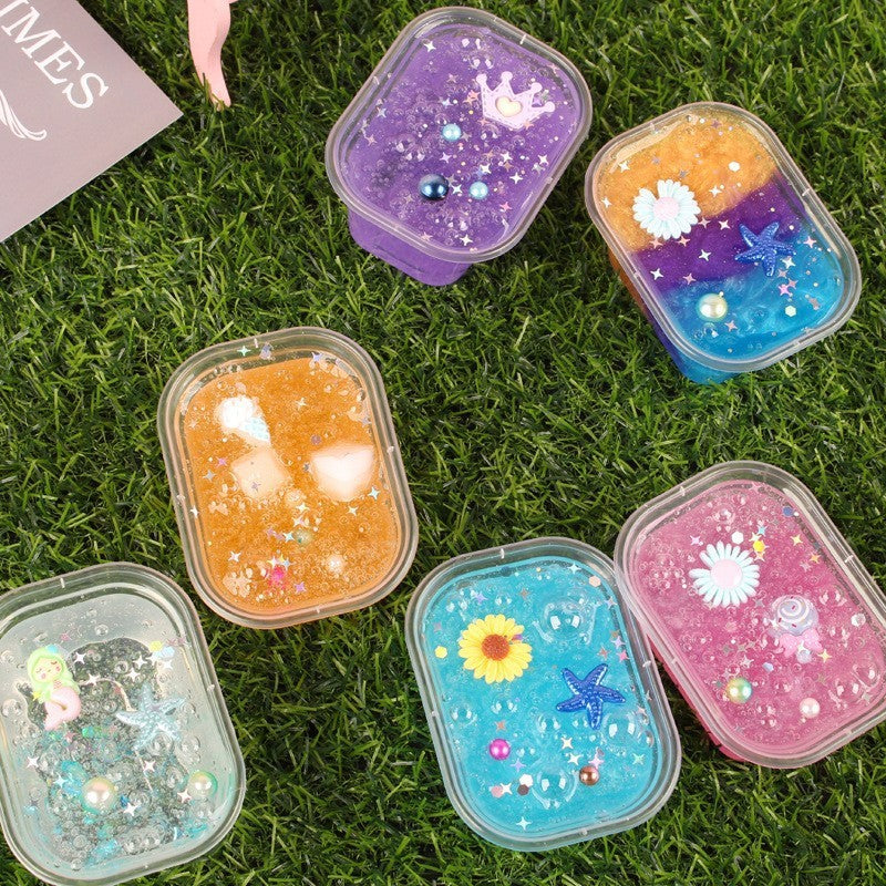 The new starry sky foaming glue is getting bigger and bigger, with high color value. Slime decompression can be brushed, non-sticky and beautiful and cheap