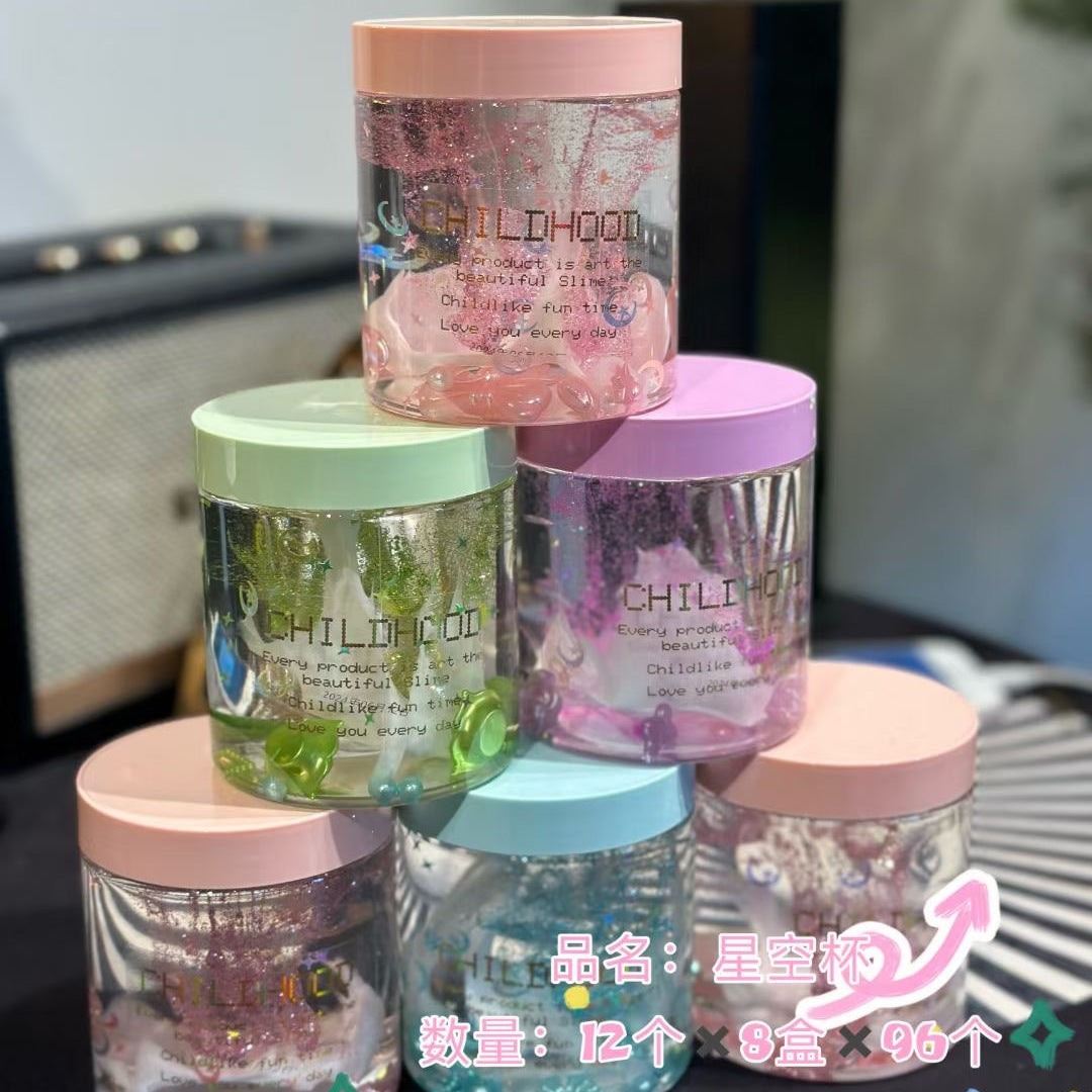The new starry sky foaming glue is getting bigger and bigger, with high color value. Slime decompression can be brushed, non-sticky and beautiful and cheap