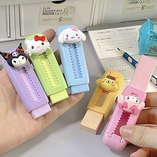 Cartoon Cute Push-Pull Retractable Eraser for Students, Clean Debris, Ultra-Clean, New Durable School Supplies, Easy to Erase