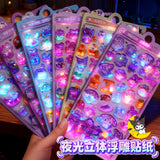 3D Stereo Embossed Luminous Stickers for Girls and Kidsren's Handbags DIY Decorations Small Patterns Cartoon Cute and Fun