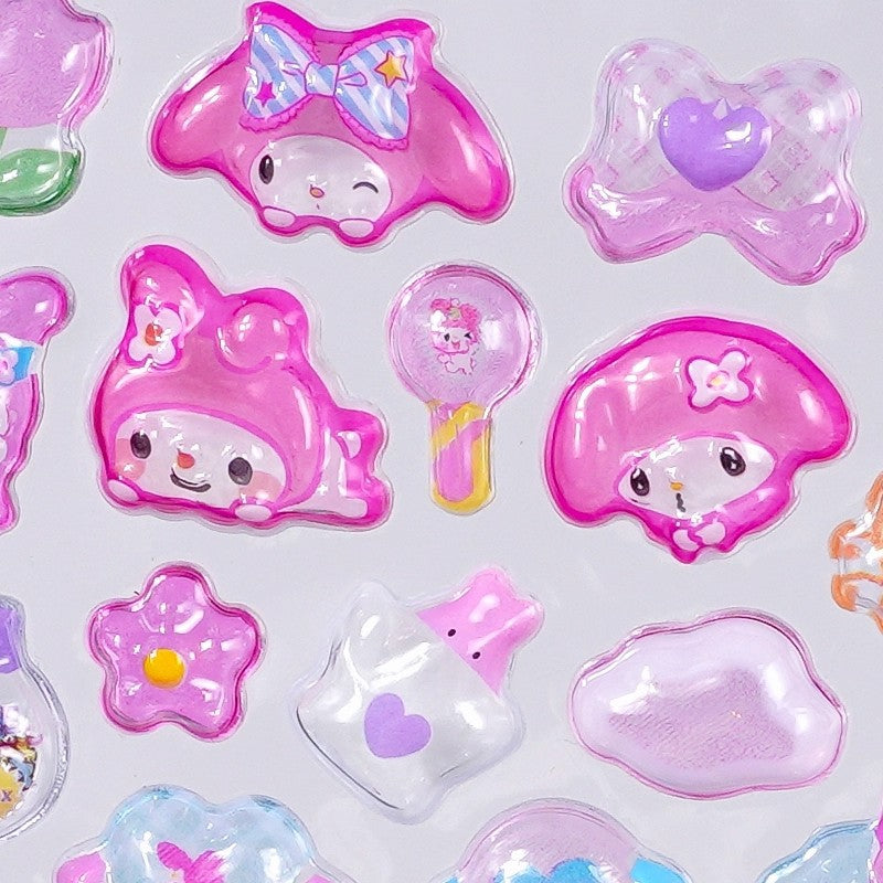 3D Stereo Embossed Luminous Stickers for Girls and Kidsren's Handbags DIY Decorations Small Patterns Cartoon Cute and Fun