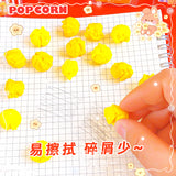 Xiaogudong 2555 Popcorn Eraser, High-Appearance Cute Creative Food-Shaped Pencil Eraser for Students