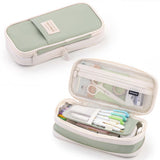 Cross-Border Retractable Kokuyo Pencil Case for Elementary School Students, Large Capacity Macaron Color-Blocking Pencil Box, High-Value Simple Stationery Box