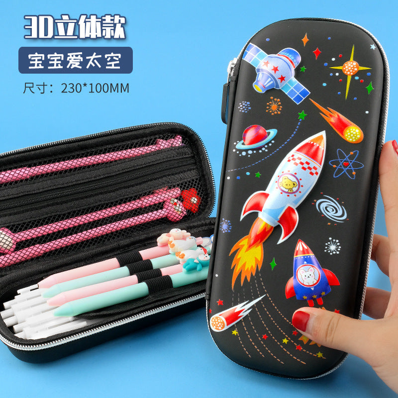 3D Stereo Pencil Case for Primary School Students, High-End, Cute, Milky Pencil Case, Large Capacity, Stain-Resistant School Pencil Case