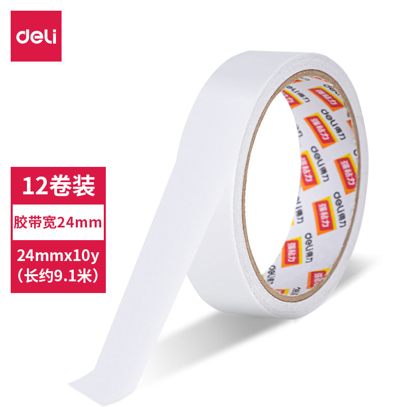 Deli Double-Sided Tape with Strong Adhesion, Office Supplies, Student Crafts, Easy-To-Tear Double-Sided Tape, Leaves No Trace, Wholesale