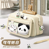 Super Popular Boys and Girls Large-Capacity Junior High School Students and Primary School Students Pencil Stationery Box Transparent Stationery Bag Ins Style Pencil Bag