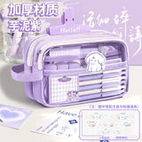 Super Popular Boys and Girls Large-Capacity Junior High School Students and Primary School Students Pencil Stationery Box Transparent Stationery Bag Ins Style Pencil Bag