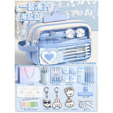 Super Popular Boys and Girls Large-Capacity Junior High School Students and Primary School Students Pencil Stationery Box Transparent Stationery Bag Ins Style Pencil Bag