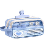 Super Popular Boys and Girls Large-Capacity Junior High School Students and Primary School Students Pencil Stationery Box Transparent Stationery Bag Ins Style Pencil Bag