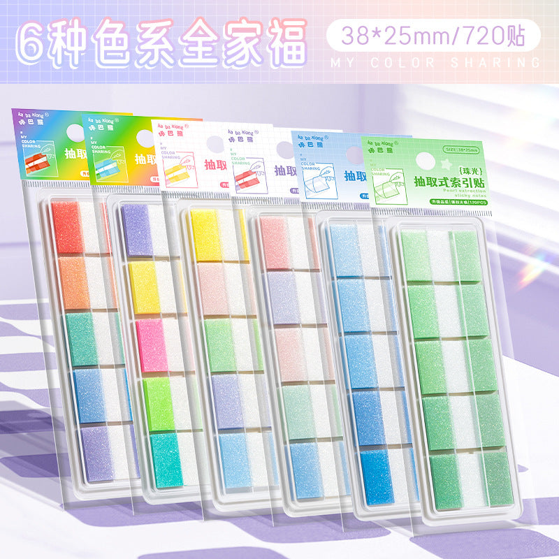 Kaba Bear Pearlescent Index Sticker Removable Post-It Notes Students Can Write Transparent Memo Notes with Strong Stickiness