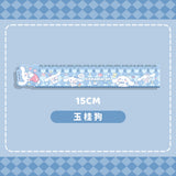 Cartoon Cute Sanrio Straight Ruler with High Appearance Value Kuromi Cinnamon Dog Acrylic 15cm for Primary School Students