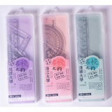 Student drawing set ruler plastic ruler triangle ruler protractor set ruler learning stationery plastic boxed set ruler