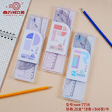 Student drawing set ruler plastic ruler triangle ruler protractor set ruler learning stationery plastic boxed set ruler