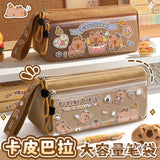 Kapibala Pencil Case Large Capacity Stationery Box for Girls and Boys Stationery Bag Pencil Box Student Supplies Cute Storage