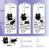 Creative Inspirational Ruler Set for Students, Four-Piece Set, High-Quality Transparent Ruler, Triangle Ruler, Protractor, Ruler Set Wholesale