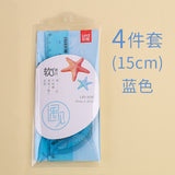 20cm Soft Ruler Four-Piece Set of Rulers for Students to Draw with Triangular Rulers and Protractors Multi-Specification Ruler Sets Wholesale