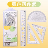 20cm Soft Ruler Four-Piece Set of Rulers for Students to Draw with Triangular Rulers and Protractors Multi-Specification Ruler Sets Wholesale