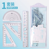 20cm Soft Ruler Four-Piece Set of Rulers for Students to Draw with Triangular Rulers and Protractors Multi-Specification Ruler Sets Wholesale