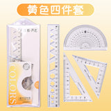 20cm Soft Ruler Four-Piece Set of Rulers for Students to Draw with Triangular Rulers and Protractors Multi-Specification Ruler Sets Wholesale