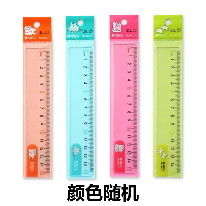 Morning Light Transparent Ruler Student Exam Drawing Measuring Ruler 15cm Wavy Soft Ruler Aluminum Alloy 20cm Plastic