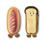 Plush Pencil Case in the Shape of a Toast Bread, Large Capacity, Cute and Creative Japanese-Style Stationery Box for Middle School Students