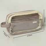 Portable Pencil Case with Large Capacity and Visible Window, Stationery Storage Bag, Ins-Style, Simple, Lightweight for Primary and Secondary Schools