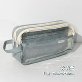 Portable Pencil Case with Large Capacity and Visible Window, Stationery Storage Bag, Ins-Style, Simple, Lightweight for Primary and Secondary Schools