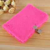 New Customizable Creative Cute Student Plush Diary with Lock Notepad School Gift Notebook