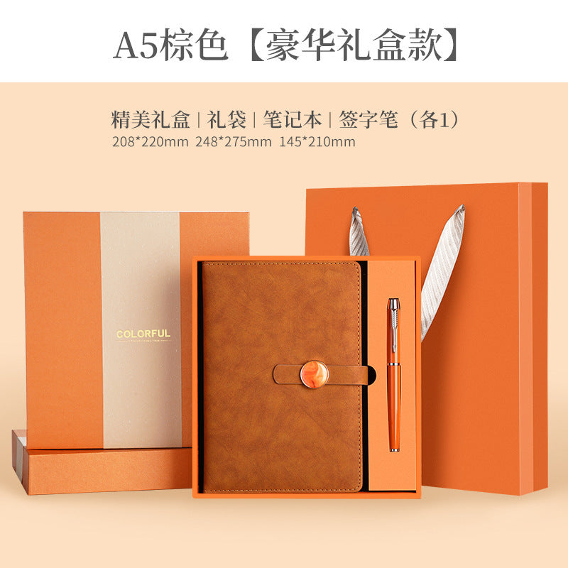 A5 70% off A6 Loose-Leaf Notebook Color-Changing Pu Notebook Gift Box Set Gift School Custom Logo Magnetic Buckle Notepad