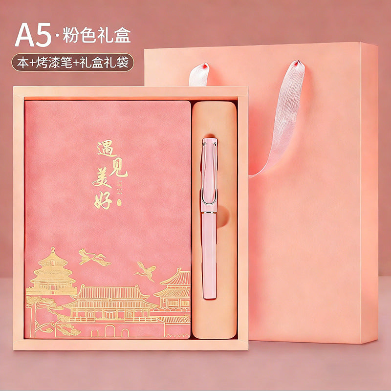 Teacher's Day Notebook Set Gift Box with Custom Logo, School Training Institution Notebook, Prize, High-Quality Notebook