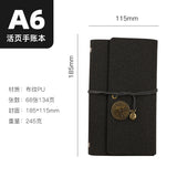 A6 strap hand ledger custom retro three-fold loose-leaf notebook campus student notepad cover logo custom