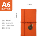 A6 strap hand ledger custom retro three-fold loose-leaf notebook campus student notepad cover logo custom