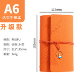 A6 strap hand ledger custom retro three-fold loose-leaf notebook campus student notepad cover logo custom