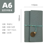 A6 strap hand ledger custom retro three-fold loose-leaf notebook campus student notepad cover logo custom