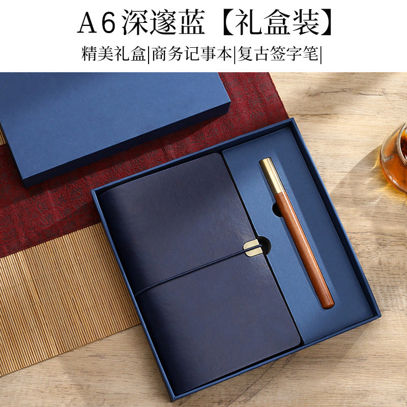 A6 strap hand ledger custom retro three-fold loose-leaf notebook campus student notepad cover logo custom
