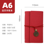 A6 strap hand ledger custom retro three-fold loose-leaf notebook campus student notepad cover logo custom