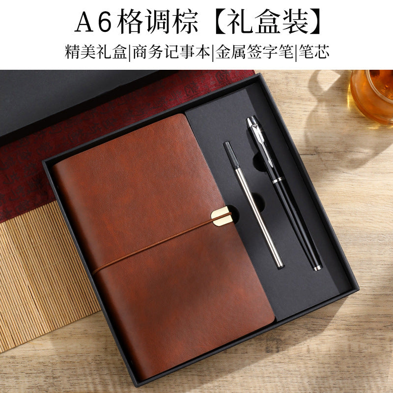 A6 strap hand ledger custom retro three-fold loose-leaf notebook campus student notepad cover logo custom